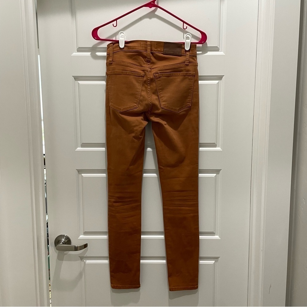 Madewell 9" Mid-Rise Skinny Jeans Garment-Dyed Button-Front Edition Burnt Sienna - Picture 10 of 10
